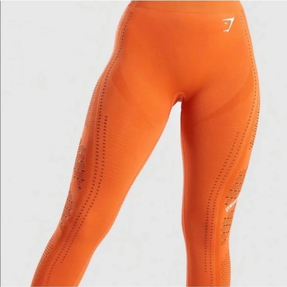 Gymshark Burnt Orange Seamless Flawless Knit Tights Leggings